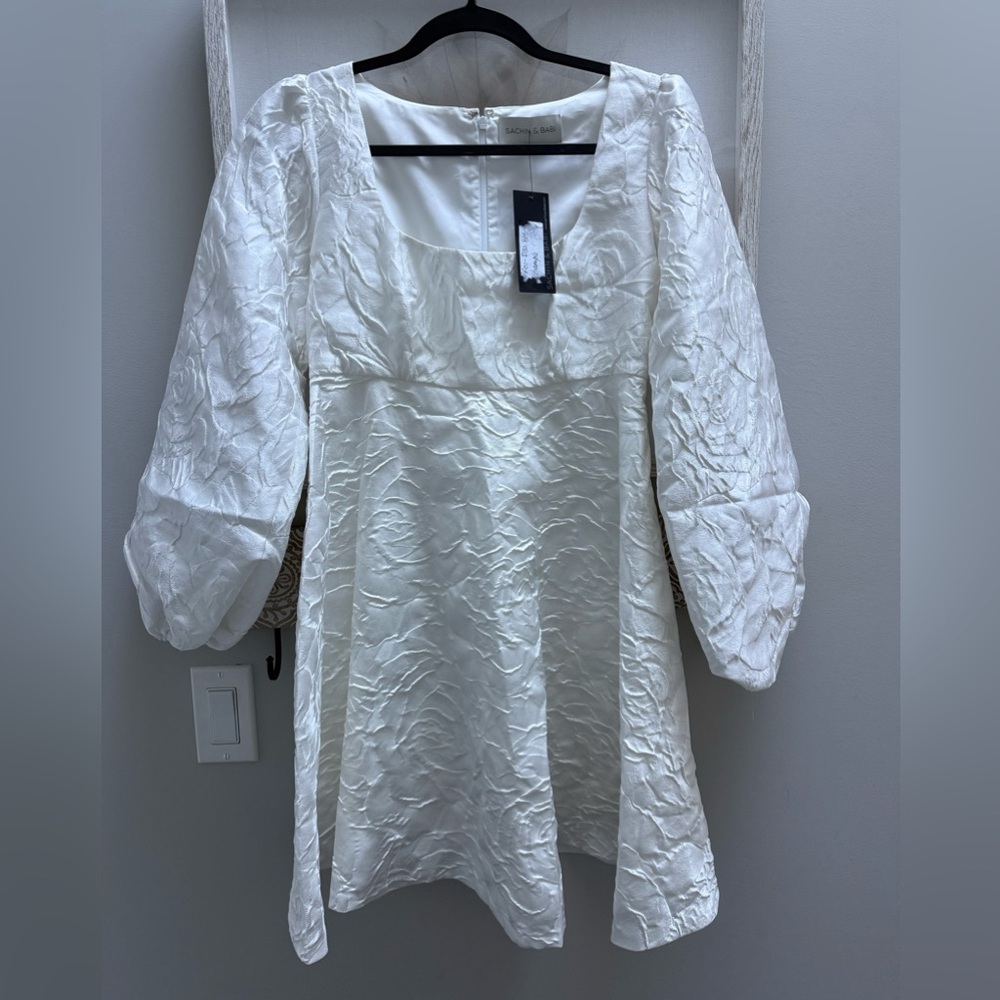 Sachin & Babi SAMPLE - white long sleeve mini dress